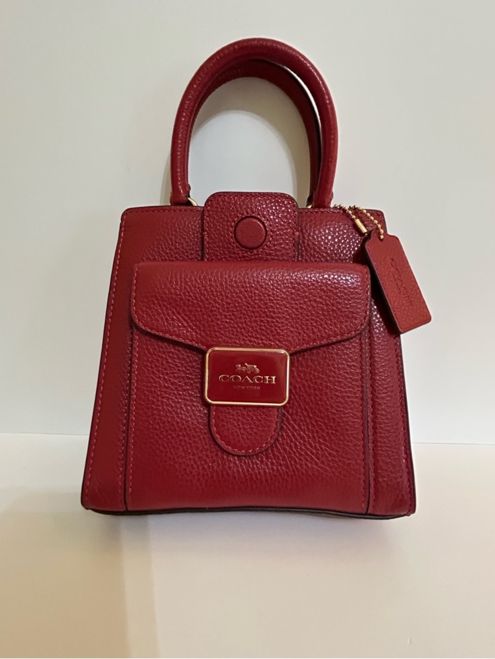 COACH Mini Pepper Red Leather  Crossbody Satchel Handbag - Picture 8 of 13
